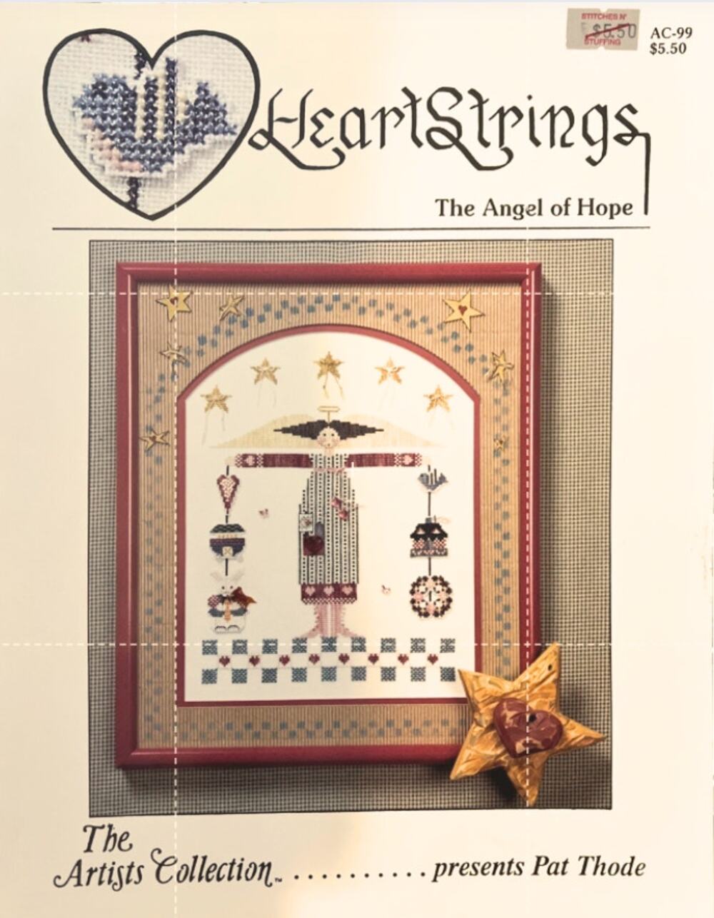 1997 Heart Strings The Angel of Hope Cross Stitch Pattern Leaflet AC-99